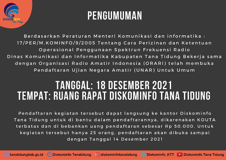 PENGUMUMAN UJIAN RADIO